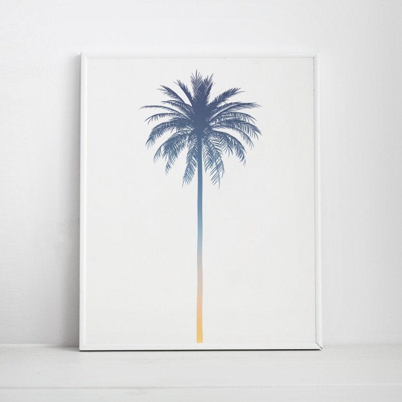 BEACH CANVAS ART PRINT SUNSET PALM TREE SEASCAPE A1