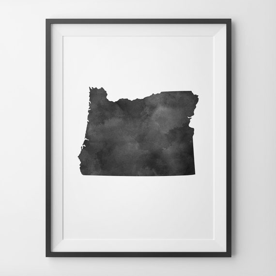 Oregon Print Oregon Watercolor Art Oregon Wall Art State Etsy