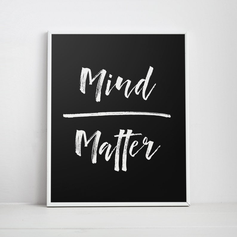 Office Decor Mind Over Matter Cubicle Decor Black And Etsy