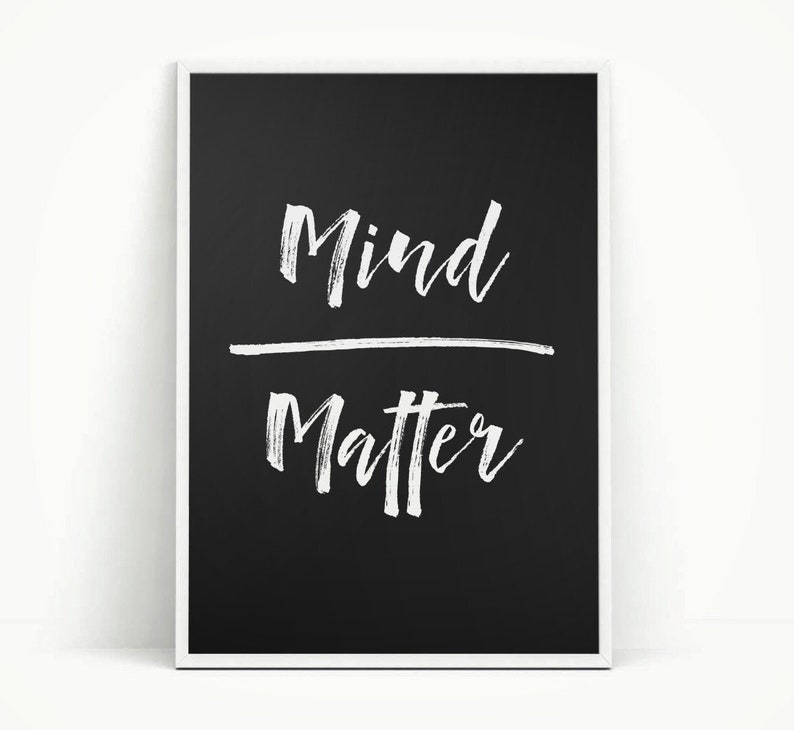 Office Decor Mind Over Matter Cubicle Decor Black And Etsy