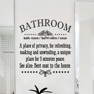 Bathroom Definition Vinyl Wall Decal: Funny Home Decor