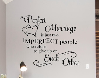Marriage Quote Vinyl Wall Decal, Romantic Sign Decor