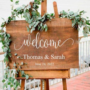 Welcome Personalized Wedding Sign, Vinyl Decal. Lettering for sign, Wedding Decor. Decal Only, Sign not included.