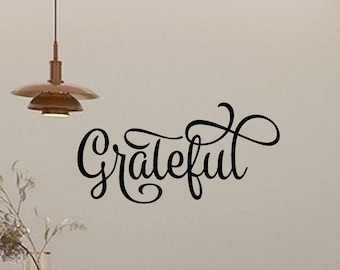 Grateful Vinyl Wall Decal: Kitchen Decor