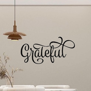 Grateful vinyl wall decal. Kitchen Decor. Religious Decal, Kitchen Decal, Word Quotes Decal, sign decal.