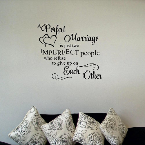 A Perfect Marriage Vinyl Wall Decal Marriage Decal Romantic Etsy