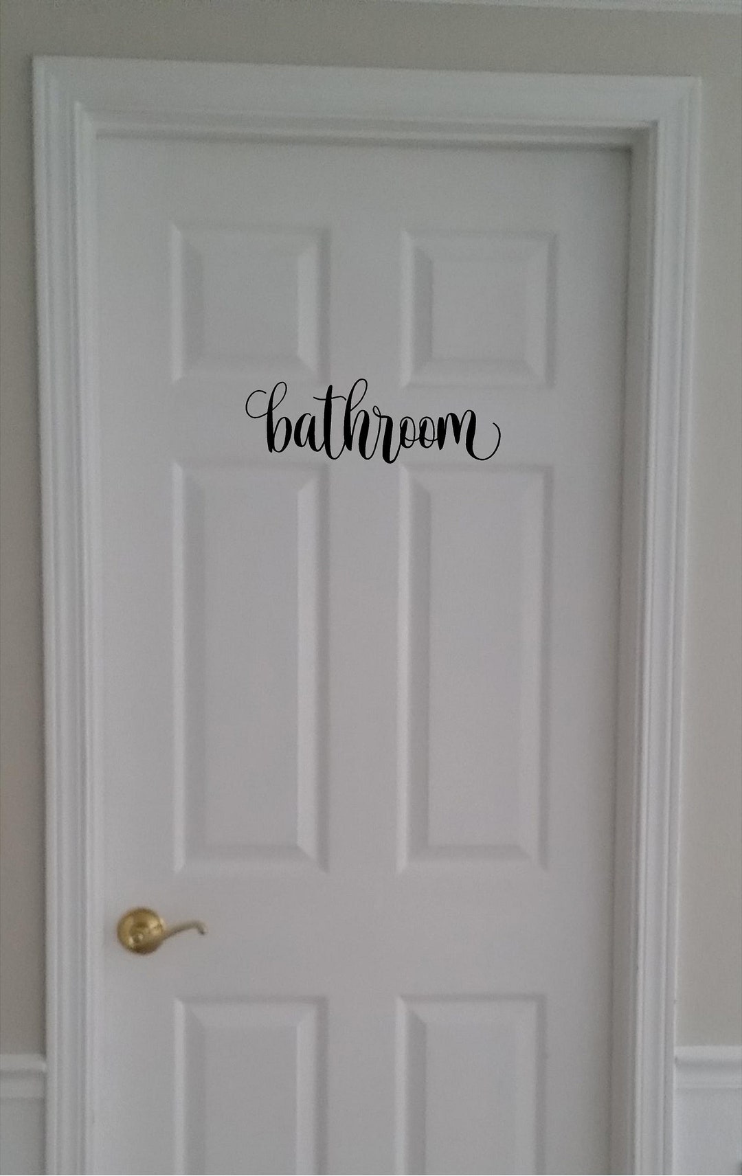 Bathroom, Bathroom Door Vinyl Wall Decal, Bathroom Decal, Sign Decal ...