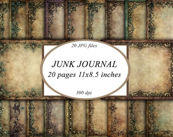 Gothic Junk Journal Pages Borders Frames Junk Journal printable Pages Vintage Scrapbooking Pages writing Journal Paper dark fantasy