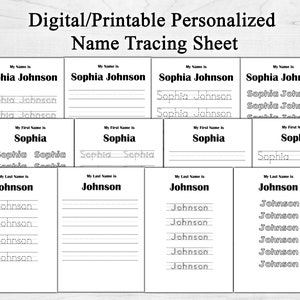 Custom Name Tracing, Personalized Tracing, Handwriting Practice, Name ...