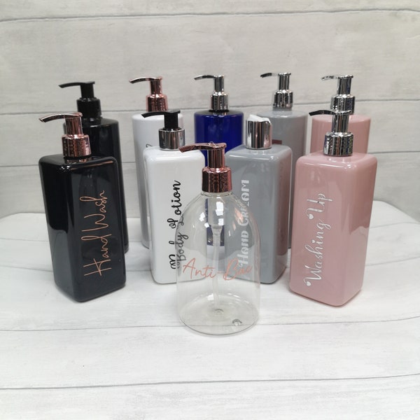 Personalised Bottles, Home Decor , Soap Dispenser, Bathroom Storage, Reusable Bathroom Bottles