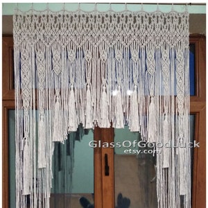 Macrame Curtain. Large macrame,,Macrame wall art.Macrame fiber art. Doorway curtain.