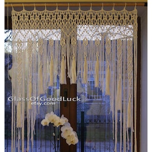 Macrame Curtain..Macrame Wall Hanging.Macrame wall art.Macreme doorway curtain. Large macrame. cotton cord.