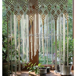 Decor Macrame valance. Macrame Wall Hanging. Macrame Curtain.Macrame wall art.