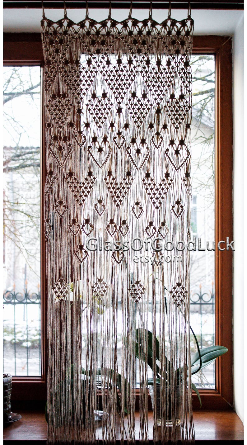 Macrame Curtain. Macrame Panel Macrame Wall Art. Etsy