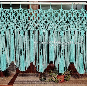 Decor Macrame valance. Macrame Curtain..Macrame Wall Hanging.Macrame wall art. cotton cord.