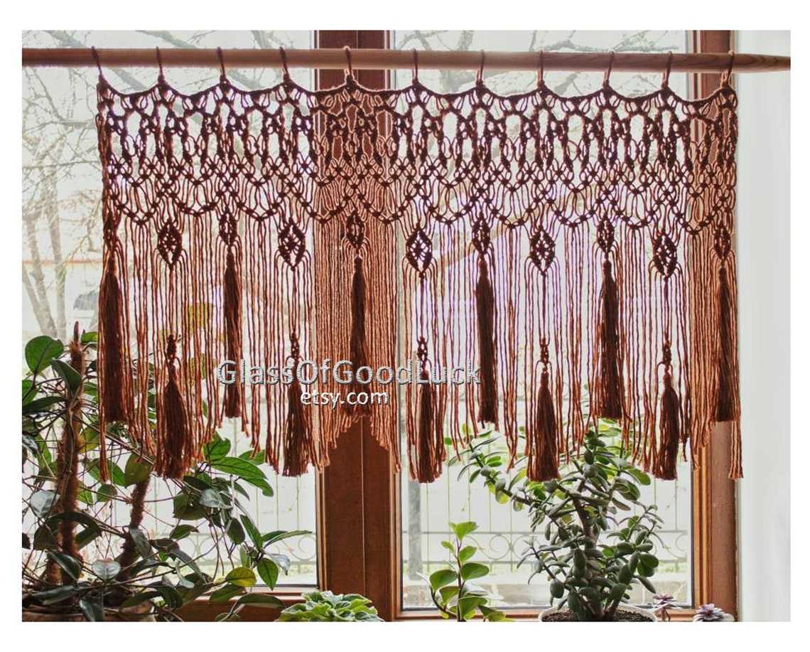 Decor Macrame Valance. Macrame Curtain..macrame Wall Etsy Australia