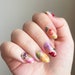 Reusable Pressed Dried Flowers Press-On Nails (clear base + gold/silver flake) 