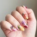 Reusable Pressed Dried Flowers Press-On Nails (clear base + gold/silver flake)