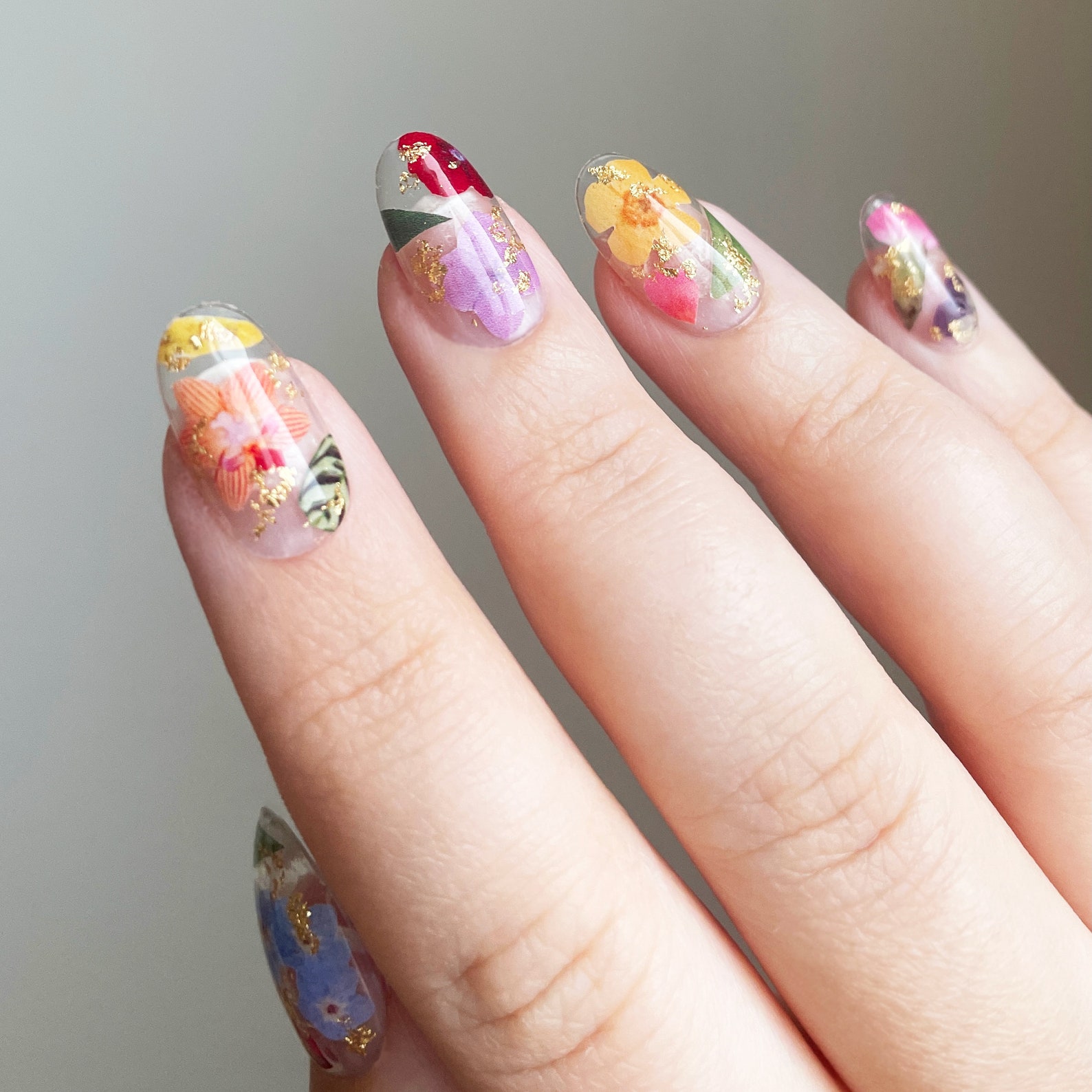 Reusable Pressed Dried Flowers Presson Nails clear Base Etsy