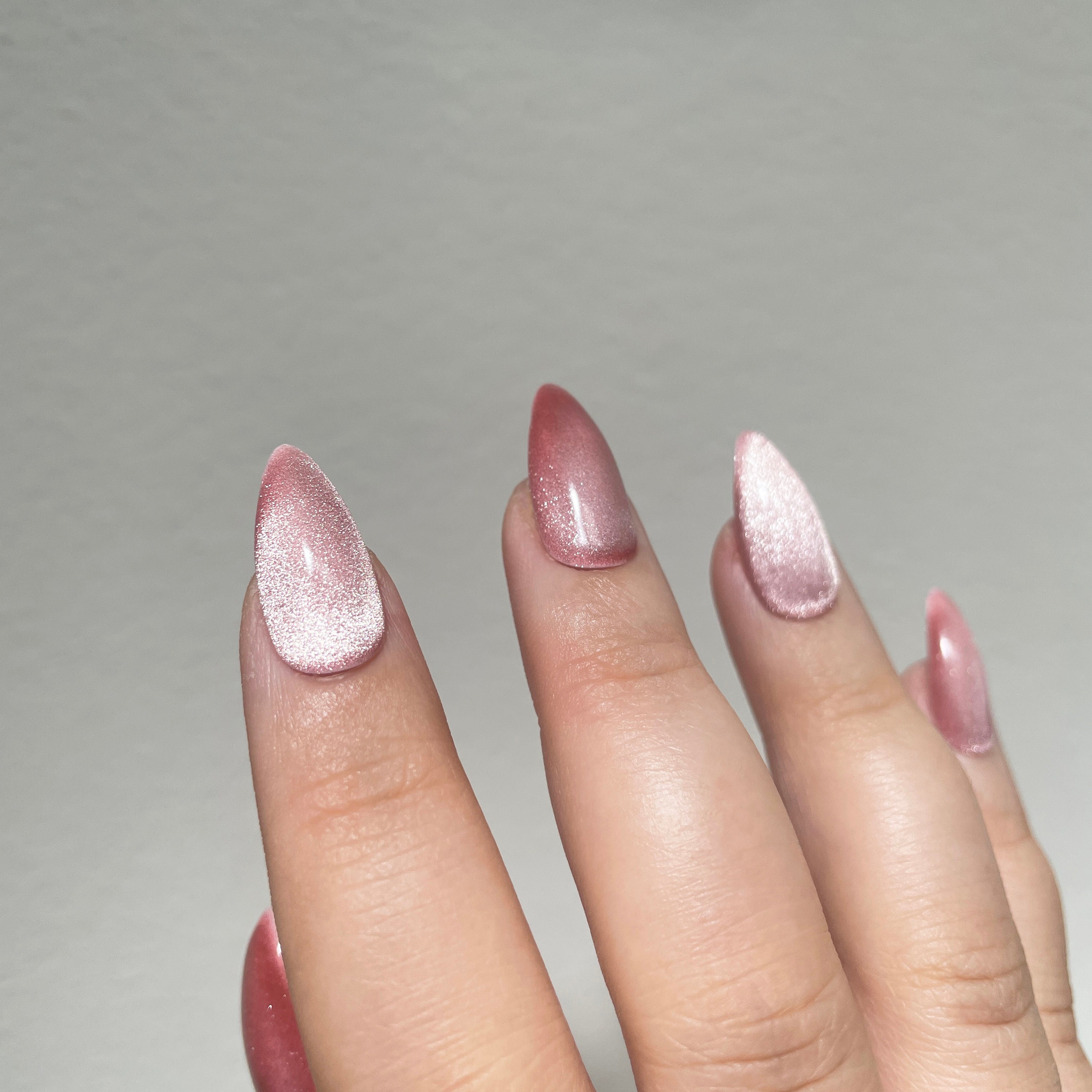 Reusable Cat Eye Gel Blush Pink PressOn Nails Etsy