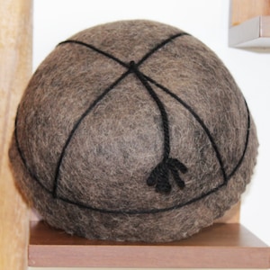 Unique Bucket Boho Hat,Personalized Gift for him Wool Hat,Handmade Georgian Accessories,Svanian Viking Cappuccino color hat, Any Season cap