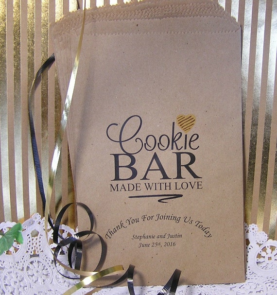 Personalized Cookie Bags Wedding Cookie Bags Cookie Bar Etsy