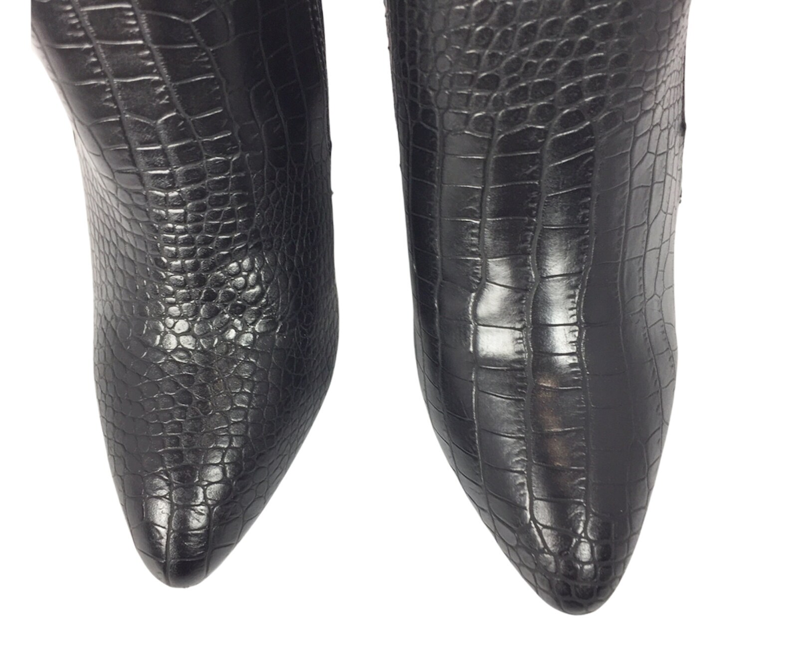patent mock croc boots