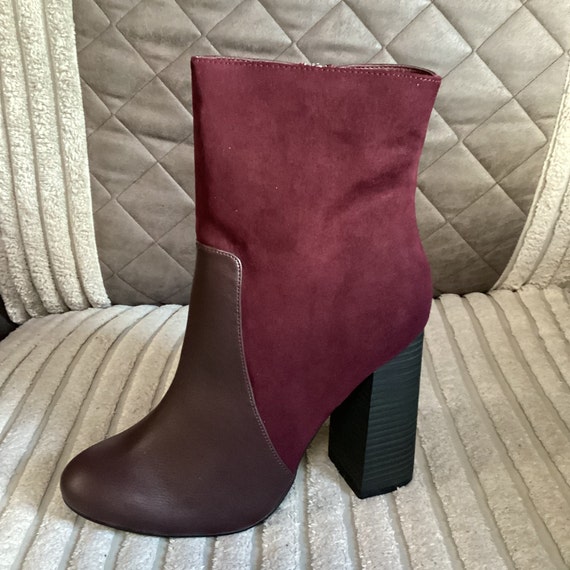 Ladies burgundy ankle boots uk best sale
