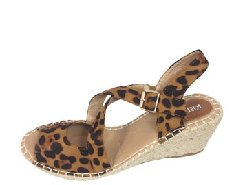 leopard cork sandals