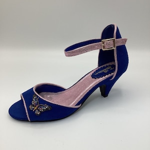 Cobalt blue court top shoes mid heel