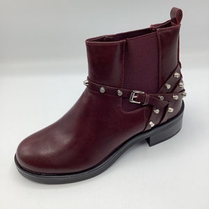 Ladies burgundy ankle boots cheap uk