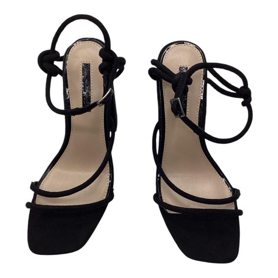 Miss Selfridge Womens Ladies Black Faux Suede Strappy Shoes Sandals Size 4 New Defects Etsy UK