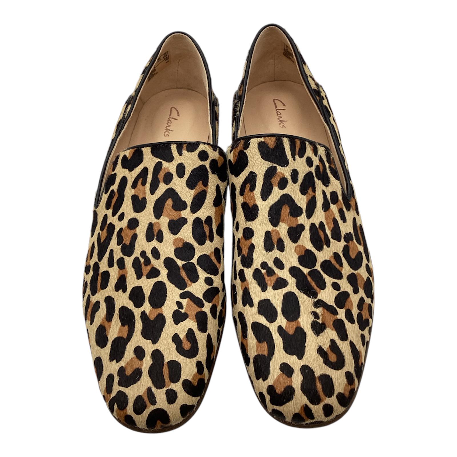 Clarks Women Leopard Print Ponyhair Leather Flat Slip on Shoes Size UK 4.5D Used Etsy