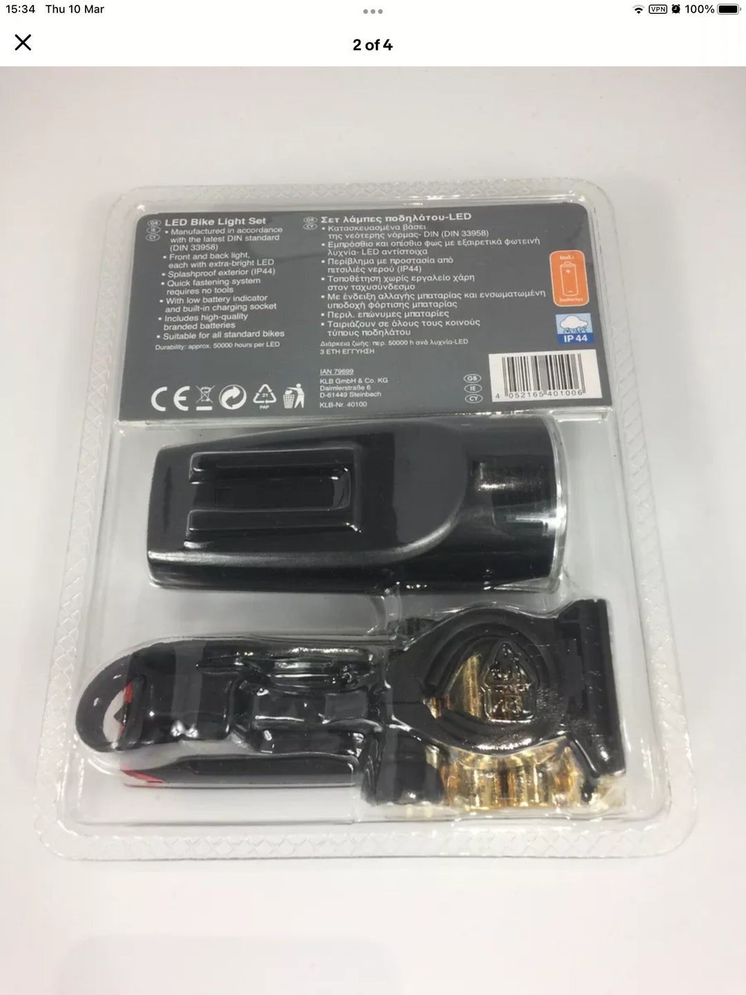 Crivit LED Bike Light Set Front and Back LED Light New Sealed Etsy UK