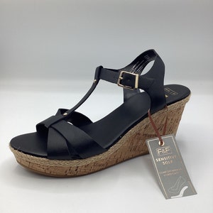 Womens black wedge outlet sandals uk