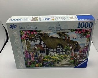 Ravensburger Rose Cottage 1000 Piece Jigsaw Puzzle Used Complete