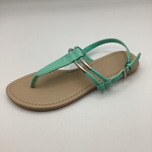 New Look Womens Mint Green Faux Leather Flat Strappy Toe Post Sandals Size 4 New Etsy UK