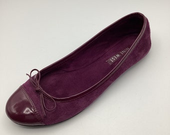 Nine West Womens Ladies Purple Caceyr Suede Flat Ballet Shoes Size UK 6 Used