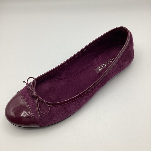 Nine West Womens Ladies Purple Caceyr Suede Flat Ballet Shoes Size UK 6 Used