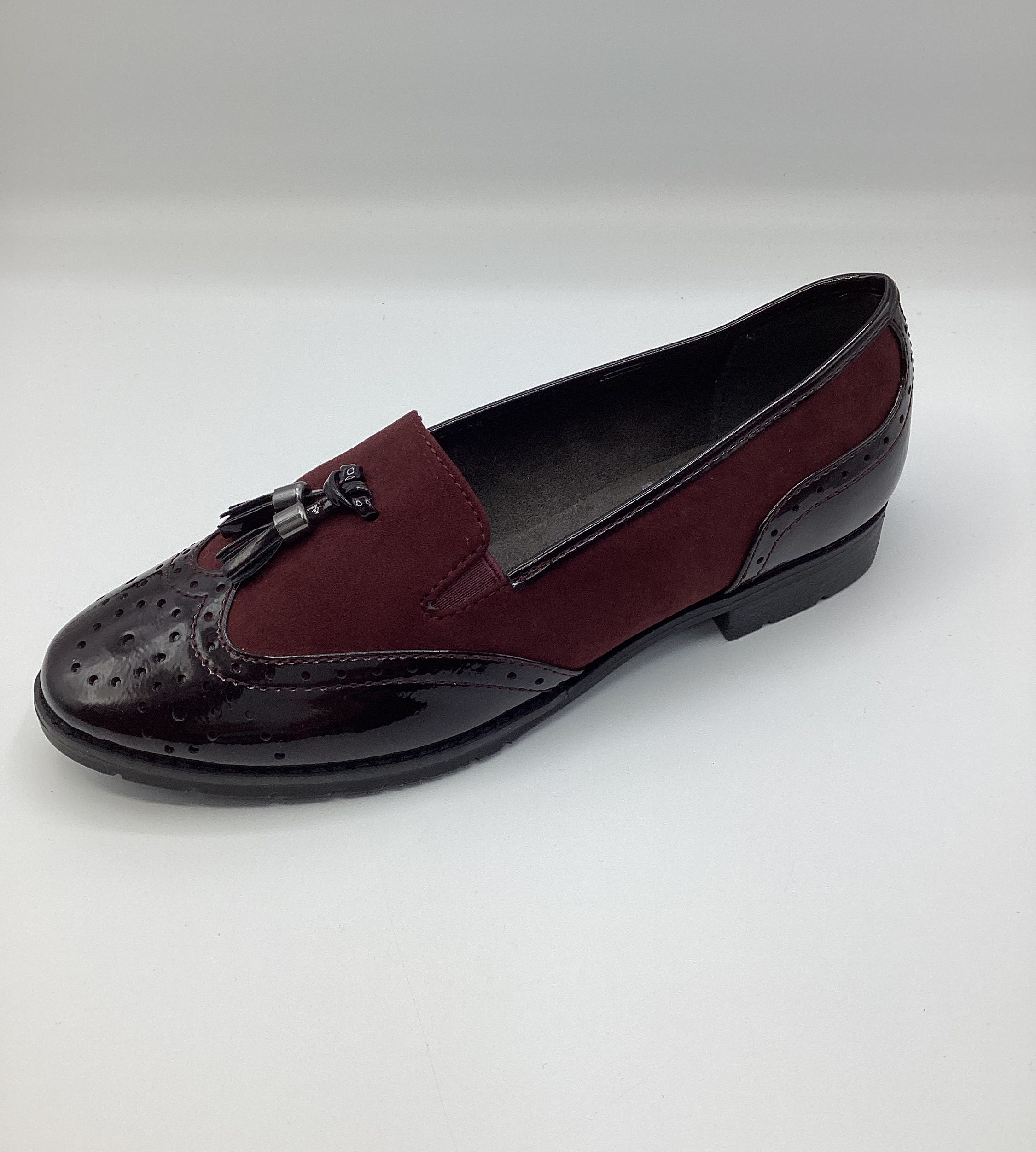 Burgundy tassel cheap loafers womens