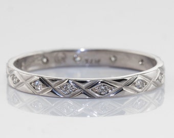 Custom Made Wood Wedding Band Diamond Eternity Ring With | Etsy