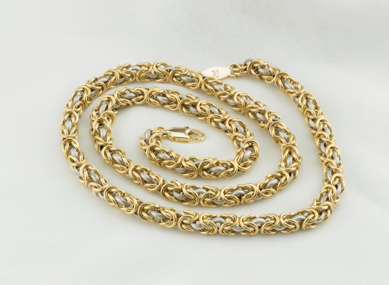 Byzantine gold necklace handmade Gold chain 14K gold | Etsy
