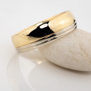 18K gold wedding band, Wedding gold ring, 18K solid gold wedding band, 18K ring, 18K yellow & white gold, handmade to order, handcrafted