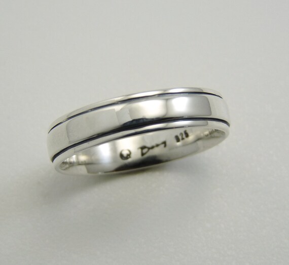 Simple Silver Wedding Band Modern Silver Band Classic Silver Etsy