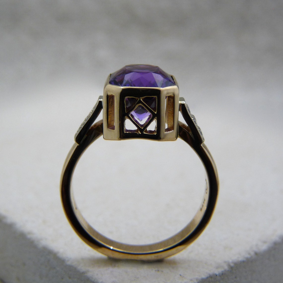 AAA Fine Amethyst Ring Gold African Amethyst Ring Purple Etsy