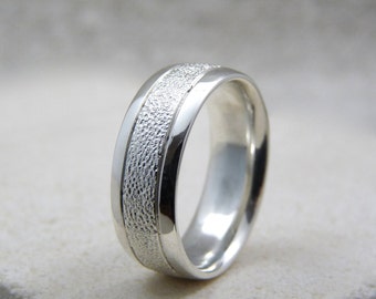 Forged silver band, textured silver band, oxydized silver band, silver band, sterling silver, original silver band, custom handmade ring