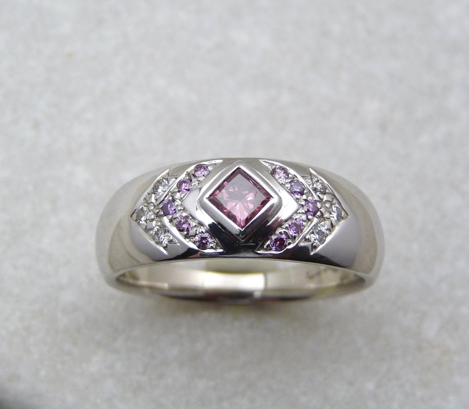 Purple Pink Diamond ring diamond engagement ring white | Etsy