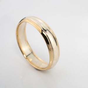 18K gold wedding band, Wedding gold ring, 18K solid gold wedding band, 18K ring, 18K yellow & white gold, handmade to order