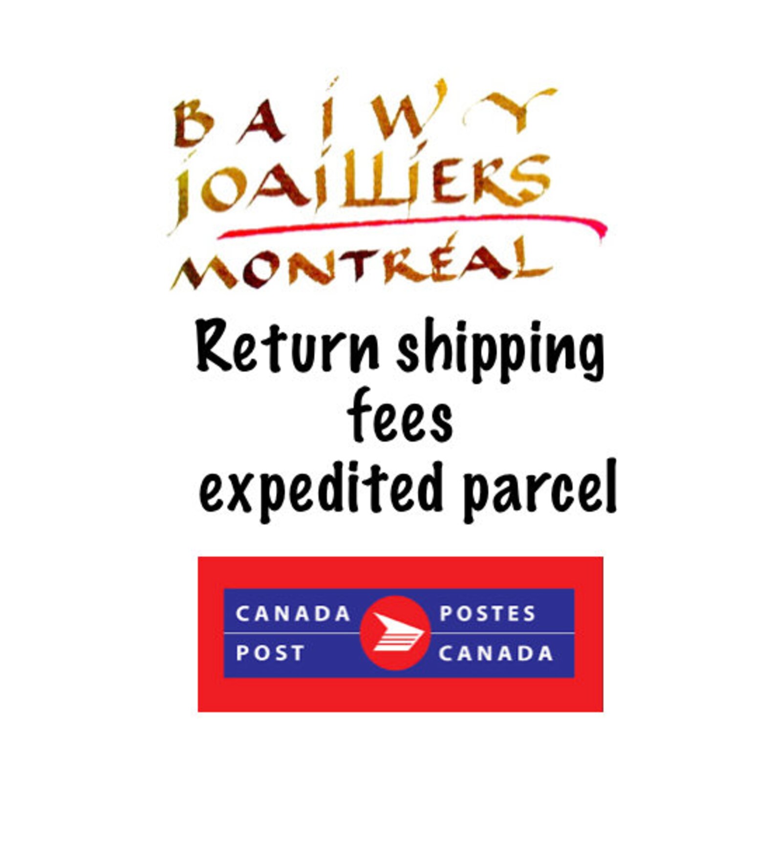 Return Shipping & Handling Fees Tracked Expedited Parcel for Etsy UK