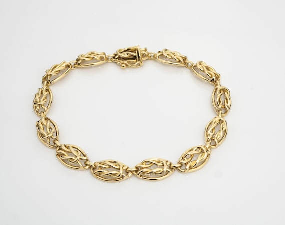 Vintage Gold Bracelet Pre Owned 18K Gold Bracelet Square Knot